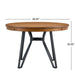 Mid-Century Modern Round Dining Table with Metal Legs and Open Shelf in Light Ash Default -DTYStore