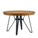 Mid-Century Modern Round Dining Table with Metal Legs and Open Shelf in Light Ash Default -DTYStore
