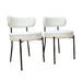 Mid-Century Modern White Dining Chair Set of 4 with Curved Backrest and Black Metal Legs Default -DTYStore