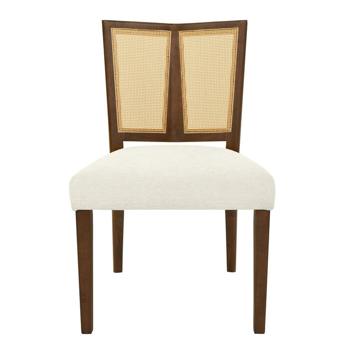 Mid-Century Rattan Dining Chair Without Arms Set of 2 Default -DTYStore
