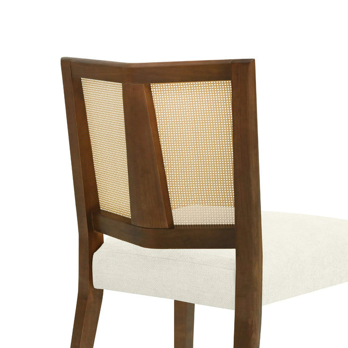 Mid-Century Rattan Dining Chair Without Arms Set of 2 Default -DTYStore