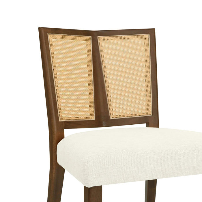 Mid-Century Rattan Dining Chair Without Arms Set of 2 Default -DTYStore