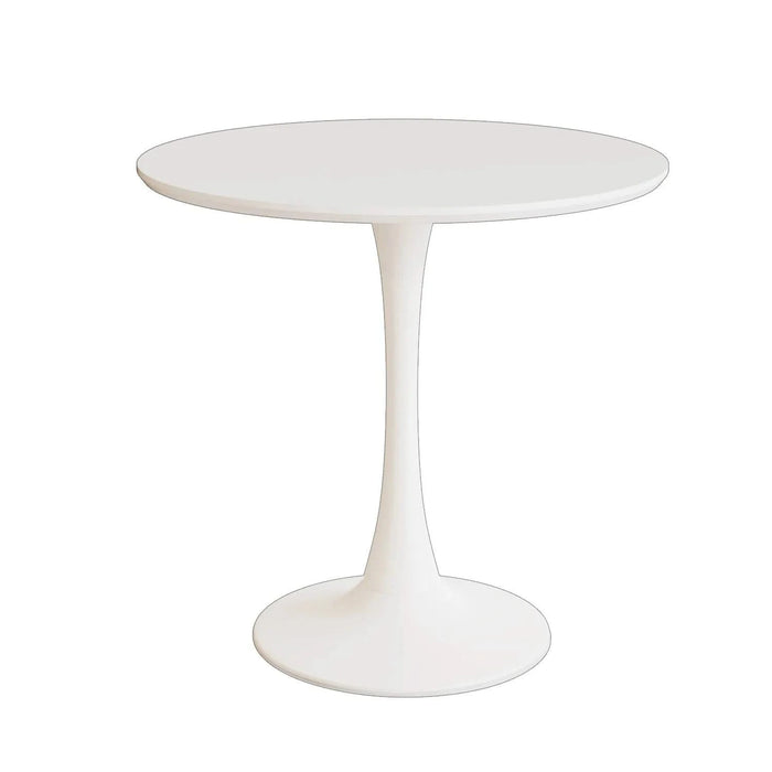 Mid-Century White Round Dining Table with MDF Table Top & Pedestal Base for 2-4 People Default -DTYStore