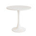 Mid-Century White Round Dining Table with MDF Table Top & Pedestal Base for 2-4 People Default -DTYStore