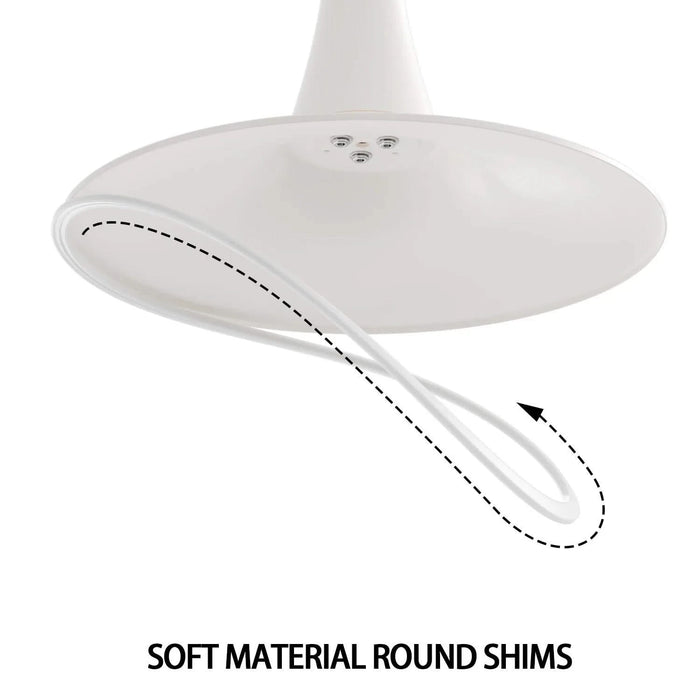 Mid-Century White Round Dining Table with MDF Table Top & Pedestal Base for 2-4 People Default -DTYStore