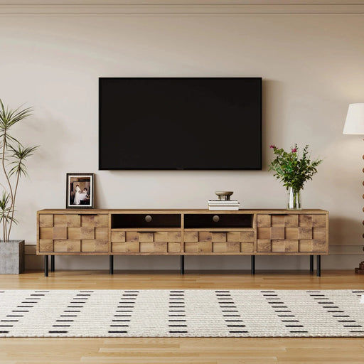 Mid Century TV Stand with 2 Drawers, Media Console Table for TVs up to 85'', Entertainment Center with Storage for Living room, Bedroom, Home Theatre Default -DTYStore