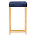 Midas 26' Contemporary-Glam Counter Stool in Gold with Blue Velvet Cushion by LumiSource - Set of 2 Default -DTYStore