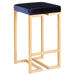 Midas 26' Contemporary-Glam Counter Stool in Gold with Blue Velvet Cushion by LumiSource - Set of 2 Default -DTYStore