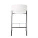 Modern Bar Stools Set of 2 with Low Back and Arms in Ivory PU Upholstery and Durable Metal Frame Default -DTYStore