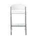 Modern Bar Stools Set of 2 with Low Back and Arms in Ivory PU Upholstery and Durable Metal Frame Default -DTYStore