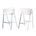 Modern Bar Stools Set of 2 with Low Back and Arms in Ivory PU Upholstery and Durable Metal Frame Default -DTYStore