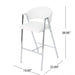 Modern Bar Stools Set of 2 with Low Back and Arms in Ivory PU Upholstery and Durable Metal Frame Default -DTYStore