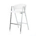 Modern Bar Stools Set of 2 with Low Back and Arms in Ivory PU Upholstery and Durable Metal Frame Default -DTYStore