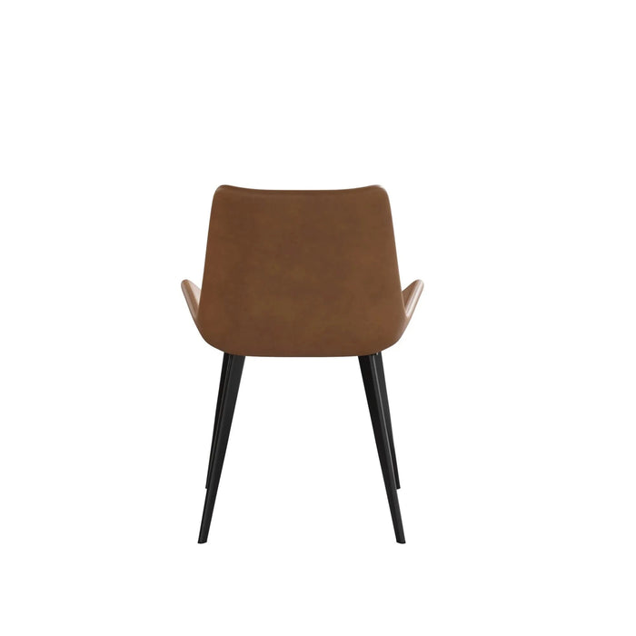 Modern Dining Chair Living Room Black Metal Leg Dining Chair-Brown-2pcs/ctn Default -DTYStore