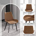 Modern Dining Chair Living Room Black Metal Leg Dining Chair-Brown-2pcs/ctn Default -DTYStore