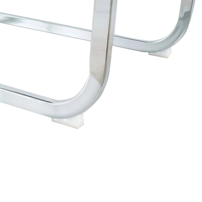 Modern Dining Chairs with Faux Leather Padded Seat Dining Living Room Chairs Upholstered Chair with Chrome Metal Legs Design for Kitchen, Living, Bedroom, Dining Room Side Chairs Set of 4 Default -DTYStore