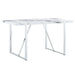 Modern Dining Table, 55 inch Faux Marble Kitchen Table for 4 People, Rectangular Dinner Table for Dining Room, Home Office, Living Room Furniture, Easy Assembly, (White & Silver)(Only Table) Default -DTYStore
