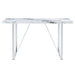 Modern Dining Table, 55 inch Faux Marble Kitchen Table for 4 People, Rectangular Dinner Table for Dining Room, Home Office, Living Room Furniture, Easy Assembly, (White & Silver)(Only Table) Default -DTYStore
