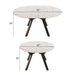 Modern Extendable White Circular Dining Table with MDF Top and Metal Legs for 4-6 Persons Default -DTYStore