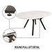 Modern Extendable White Circular Dining Table with MDF Top and Metal Legs for 4-6 Persons Default -DTYStore