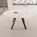 Modern Extendable White Circular Dining Table with MDF Top and Metal Legs for 4-6 Persons Default -DTYStore