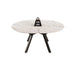 Modern Extendable White Circular Dining Table with MDF Top and Metal Legs for 4-6 Persons Default -DTYStore