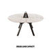 Modern Extendable White Circular Dining Table with MDF Top and Metal Legs for 4-6 Persons Default -DTYStore