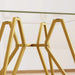 Modern Gold Glass Dining Table with Metal Legs for 2-4 People, 35.4-Inch Square Default -DTYStore