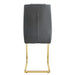 Modern Gold Legged Upholstered Dining Chairs Set of 4, Gray Artificial Leather for Kitchen and Office Default -DTYStore