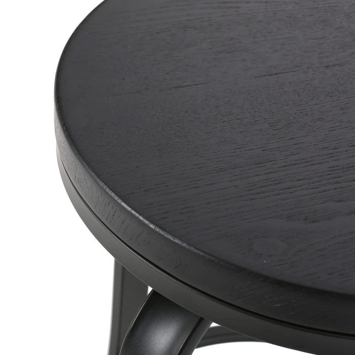 Modern Industrial Counter Stool Set with Swivel Function in Black Wood and Metal, 24.25 Inches Default -DTYStore