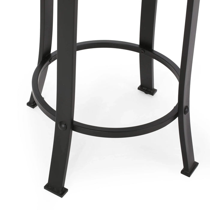Modern Industrial Counter Stool Set with Swivel Function in Black Wood and Metal, 24.25 Inches Default -DTYStore