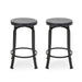 Modern Industrial Counter Stool Set with Swivel Function in Black Wood and Metal, 24.25 Inches Default -DTYStore