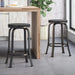 Modern Industrial Counter Stool Set with Swivel Function in Black Wood and Metal, 24.25 Inches Default -DTYStore