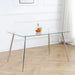 Modern Kitchen Glass dining table 51' Rectangular Tempered Glass Table top,Clear Dining Table Metal Legs, Chrome legs(set of 1) Default -DTYStore