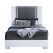 Modern MOON Smooth White Queen 5PC Bedroom Set with LED Accent Lighting and Marble Highlights Default -DTYStore