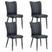 Modern Minimalist Dining Chairs Set of Four with Black PU Leather and Metal Legs Default -DTYStore