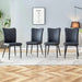 Modern Minimalist Dining Chairs Set of Four with Black PU Leather and Metal Legs Default -DTYStore
