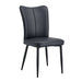 Modern Minimalist Dining Chairs Set of Four with Black PU Leather and Metal Legs Default -DTYStore