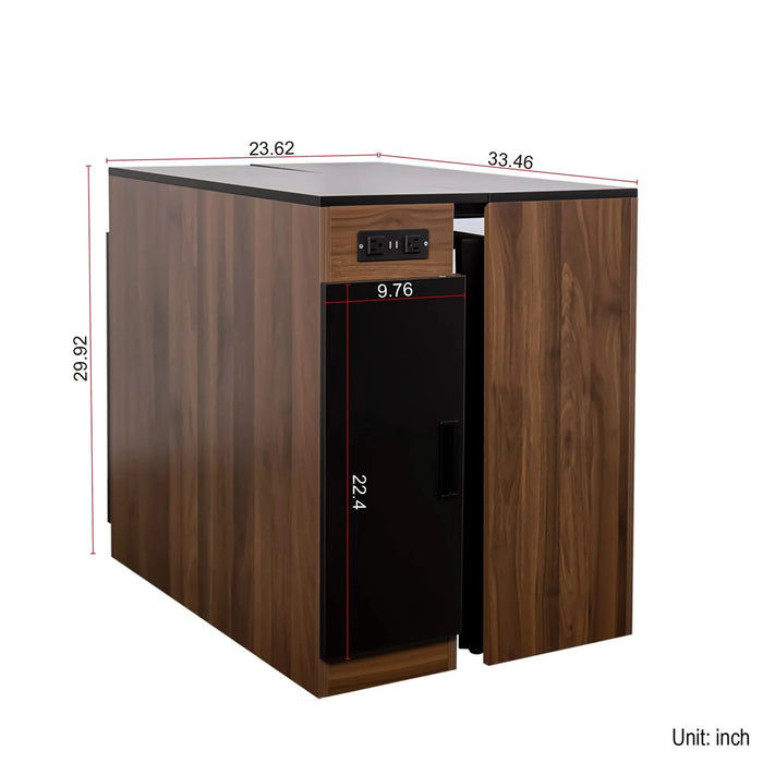 Modern Multifunctional Extendable Dining Table with Outlet, Space Saving Expanding Table with Storage for Party, Weddings, Meetings, Celebrations Default -DTYStore