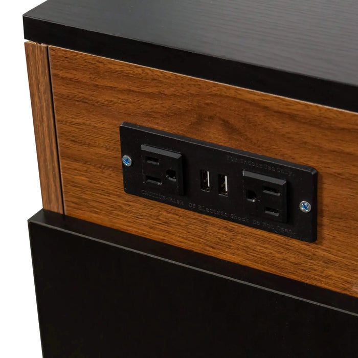 Modern Multifunctional Extendable Dining Table with Outlet, Space Saving Expanding Table with Storage for Party, Weddings, Meetings, Celebrations Default -DTYStore