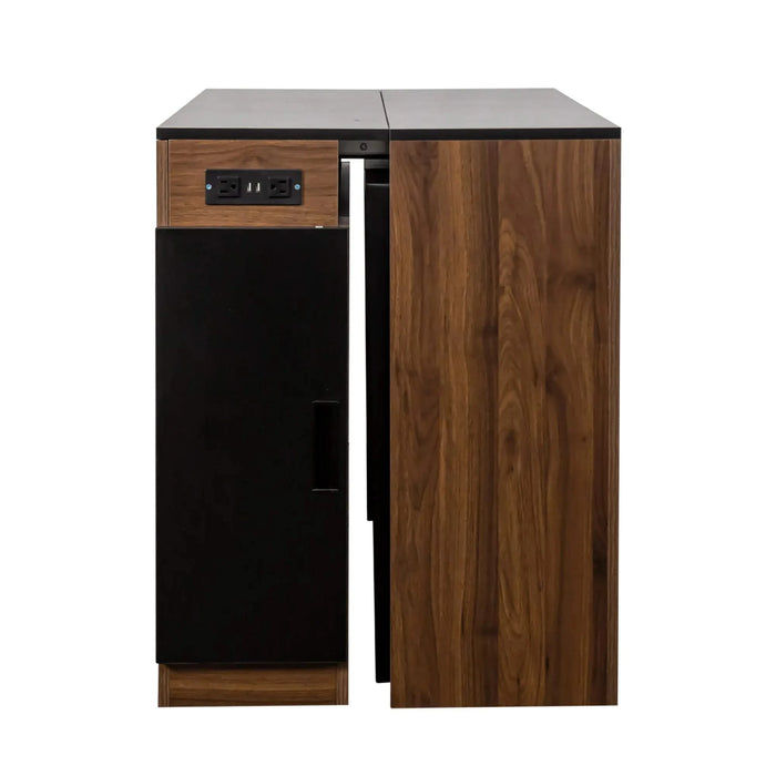 Modern Multifunctional Extendable Dining Table with Outlet, Space Saving Expanding Table with Storage for Party, Weddings, Meetings, Celebrations Default -DTYStore