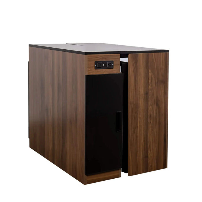 Modern Multifunctional Extendable Dining Table with Outlet, Space Saving Expanding Table with Storage for Party, Weddings, Meetings, Celebrations Default -DTYStore