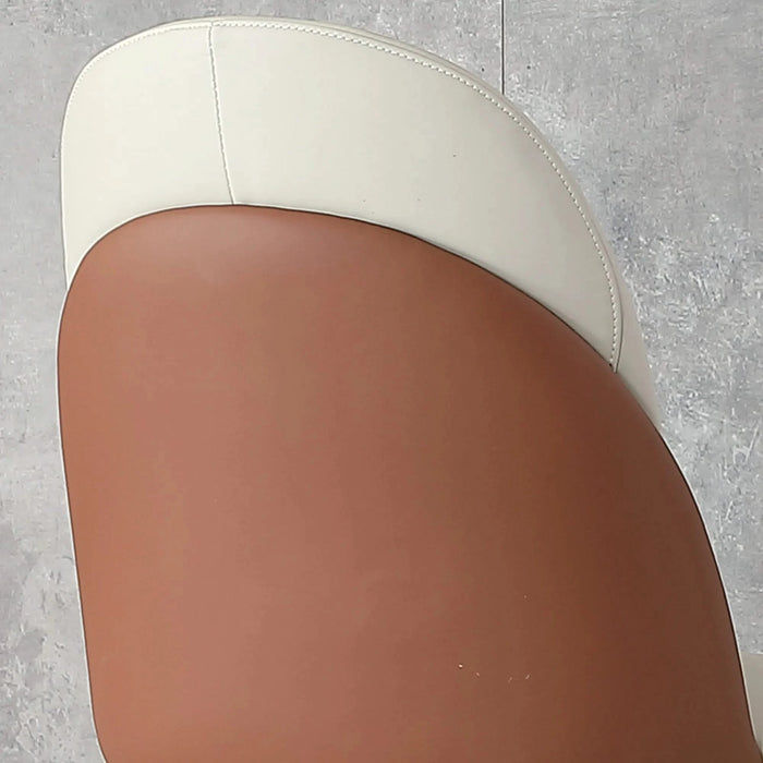 Modern PU Leather Dining Chairs Set of 2 with Gold Metal Legs, Beige Default -DTYStore