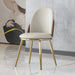 Modern PU Leather Dining Chairs Set of 2 with Gold Metal Legs, Beige Default -DTYStore