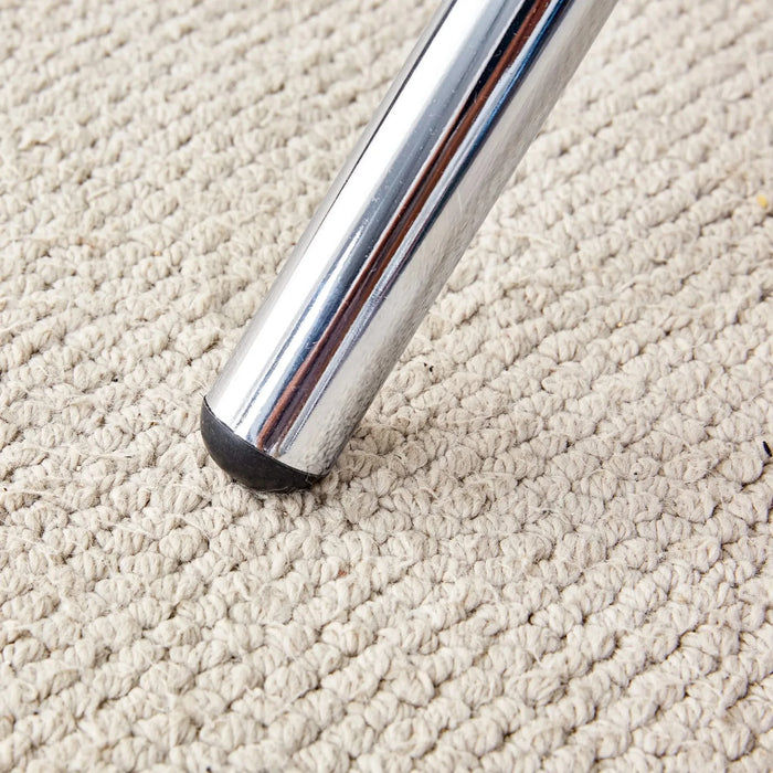 Modern Round Clear Glass Dining Table with Unique Silver Metal Legs for 4-6 People Default -DTYStore