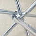 Modern Round Clear Glass Dining Table with Unique Silver Metal Legs for 4-6 People Default -DTYStore