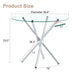 Modern Round Clear Glass Dining Table with Unique Silver Metal Legs for 4-6 People Default -DTYStore