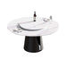 Modern Round Dining Table with Artificial Stone Top and Carbon Steel Base, Black & White, 59.05' Default -DTYStore