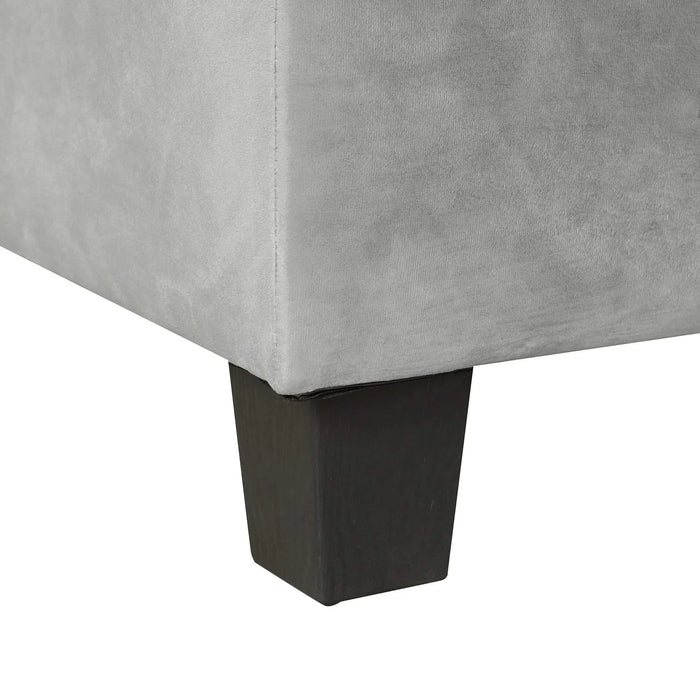 Modern Sectional Sofa with Storage Ottoman, L-Shape Couch with 2 Pillows and Cup Holders, Gray Velvet, 105 inch Default -DTYStore