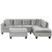 Modern Sectional Sofa with Storage Ottoman, L-Shape Couch with 2 Pillows and Cup Holders, Gray Velvet, 105 inch Default -DTYStore